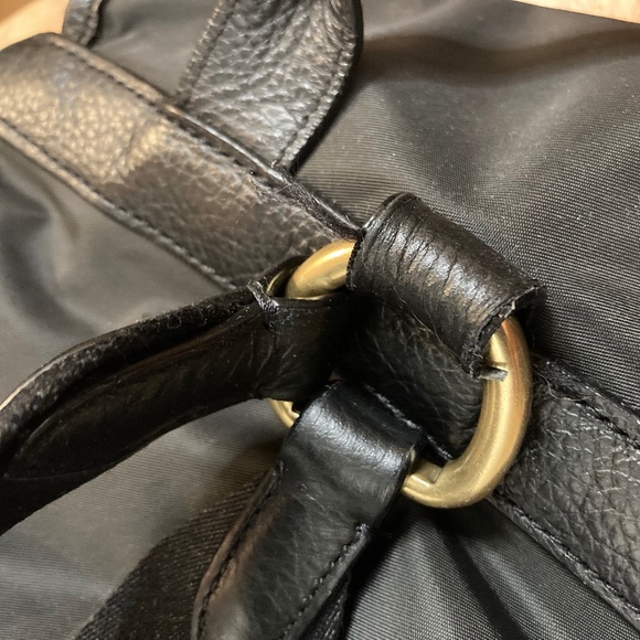 Coach Nylon Leather Cargo Backpack with Vintage Rose Print Lining - Picture 3 of 10